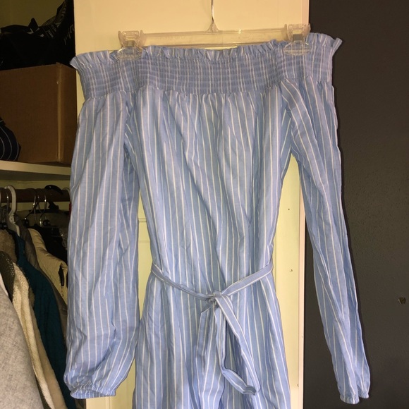 Express Smocked Off the Shoulder Tunic Dress - Picture 3 of 4